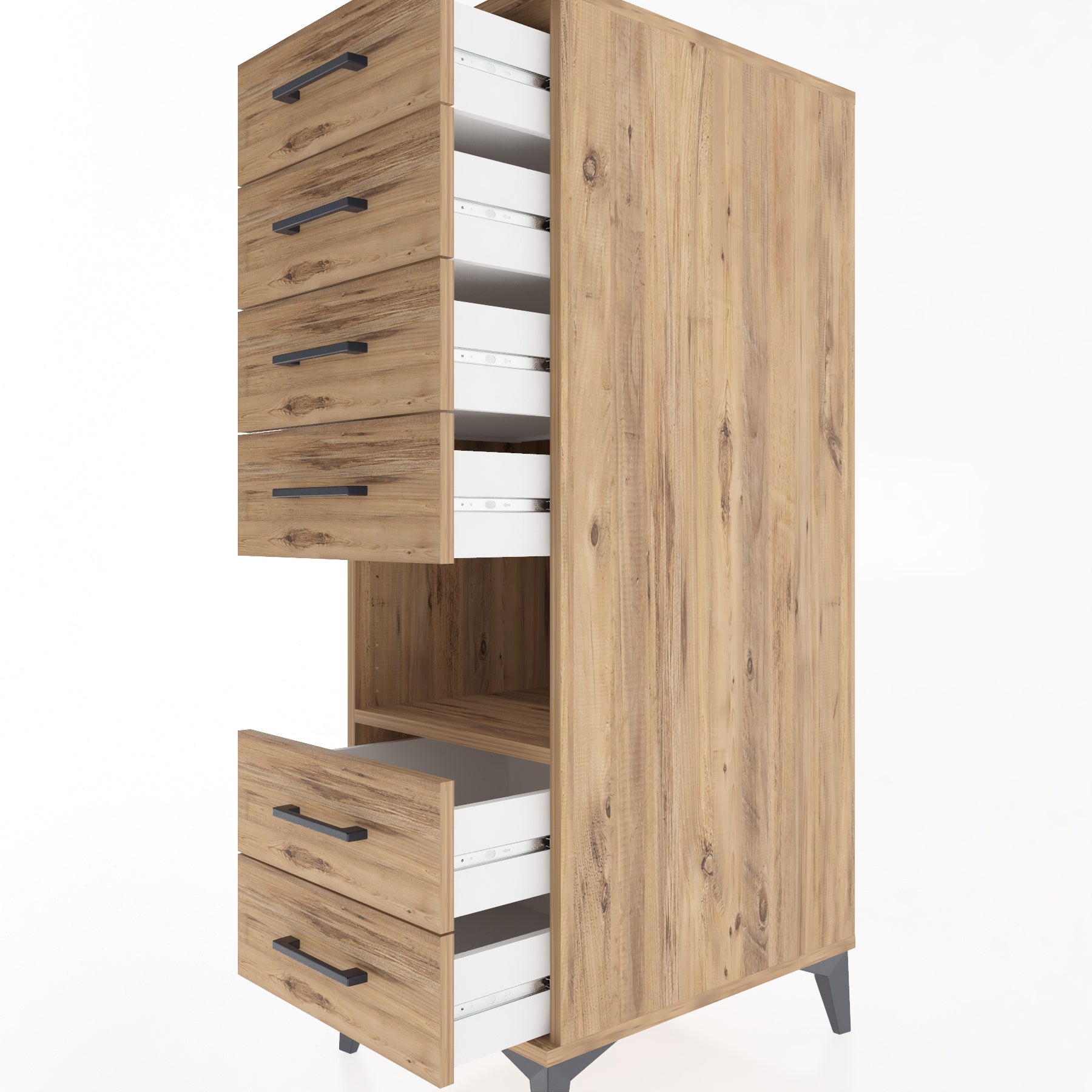 Woodntry Modular Cabinet Pine 44x59x122 cm with Drawers and Shelves CR61-3
