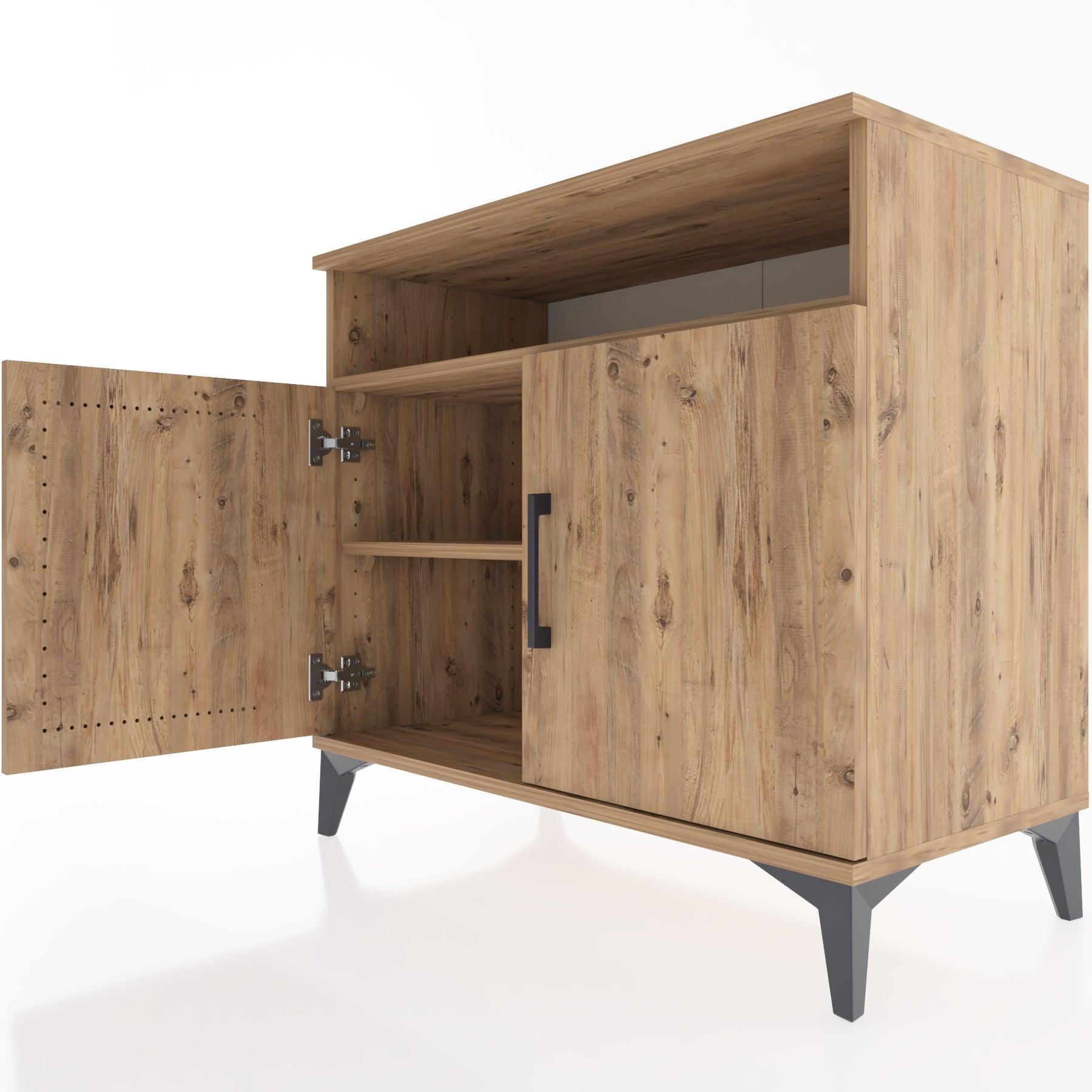 Woodntry Modüler Şifonyer Çam 88x44x68 cm Kapaklı ve Raflı KR11-3