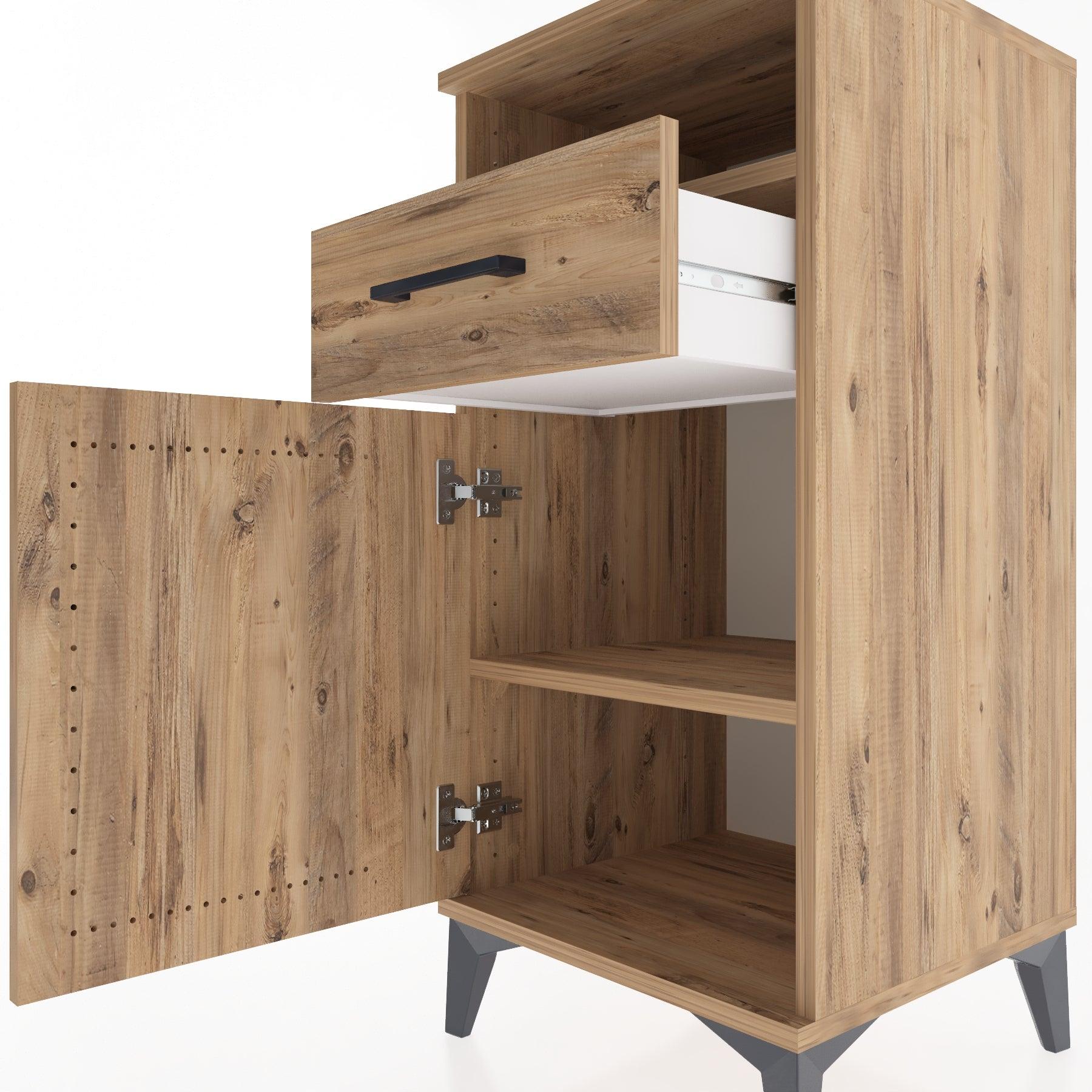 Woodntry Modular Nightstand Pine 44x44x84 cm Functional F33-3