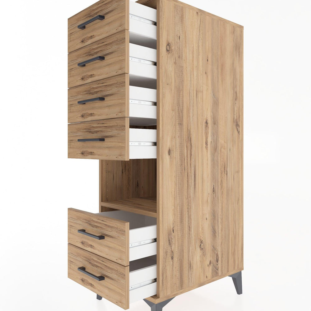 Woodntry Modular Cabinet Pine 44x30x122 cm with Drawers and Shelves CR61-3