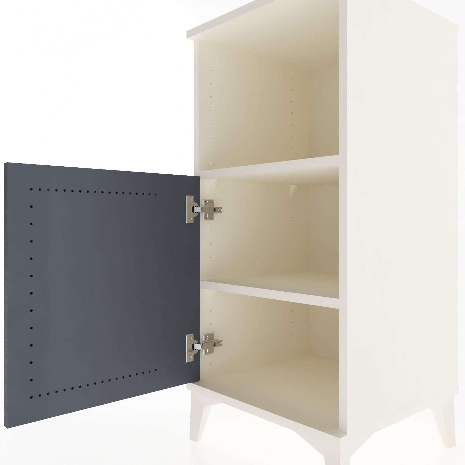 Woodntry Modular Nightstand Moonstone 44x44x84 cm with Cover and Shelf KR34-1
