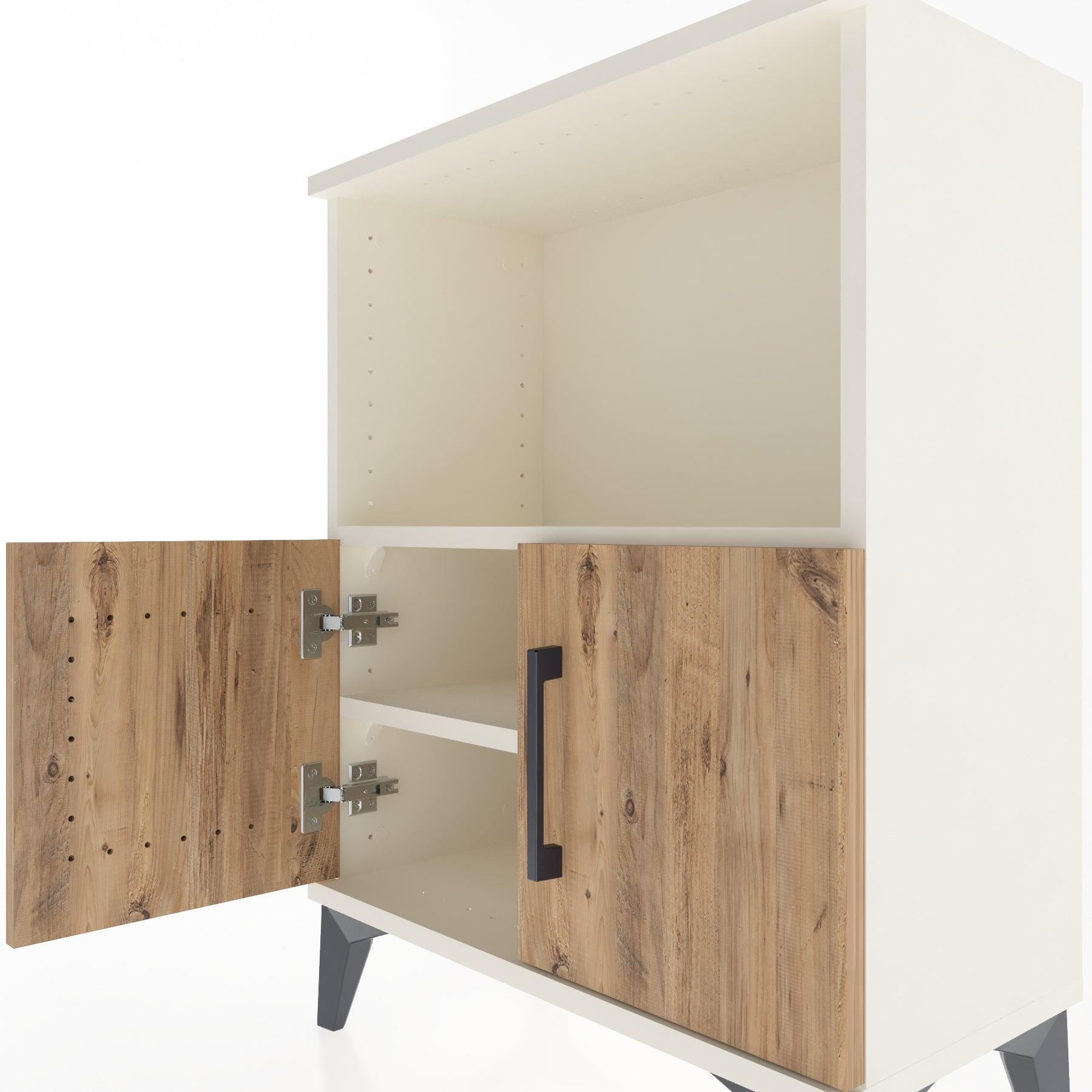 Woodntry Modular Nightstand Moonstone 60x30x68 cm with Cover and Shelf KR12-1