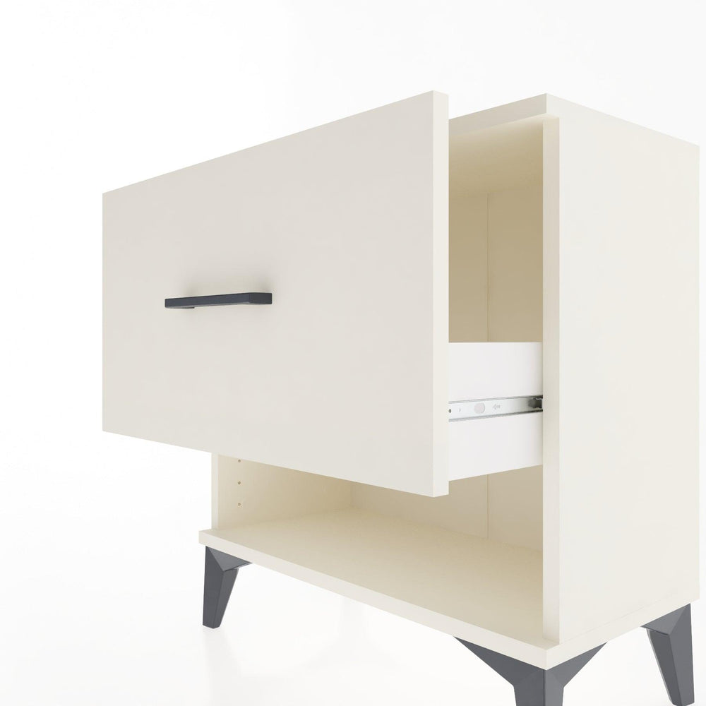 Woodntry Modular Nightstand Moonstone 60x30x52 cm with Drawer and Shelf CR12-1