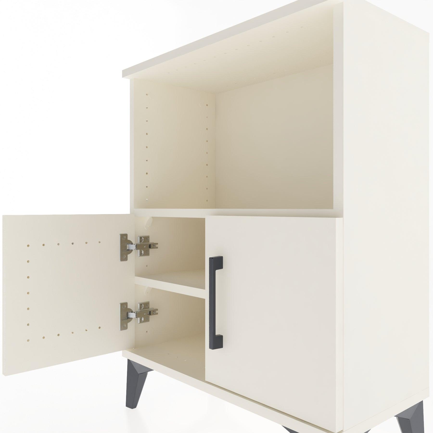 Woodntry Modular Nightstand Moonstone 60x30x68 cm with Cover and Shelf KR12-1