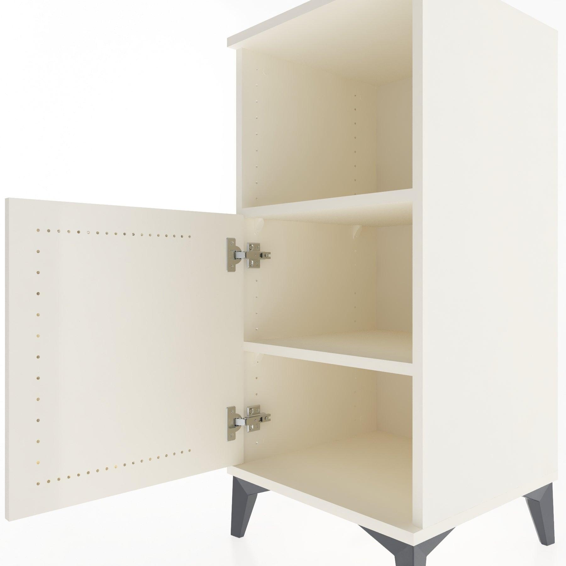 Woodntry Modular Nightstand Moonstone 44x44x84 cm with Cover and Shelf KR34-1