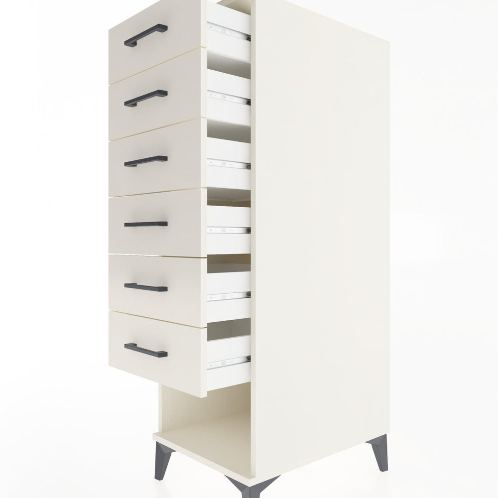 Woodntry Modüler Dolap Aytaşı 44x30x122 cm Kapaklı ve Çekmeceli KC62-1