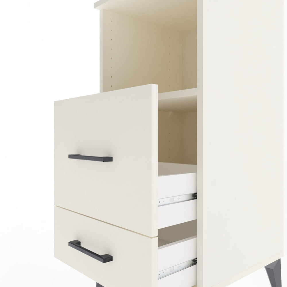 Woodntry Modular Nightstand Moonstone 44x44x84 cm with Drawer and Shelf CR12-1