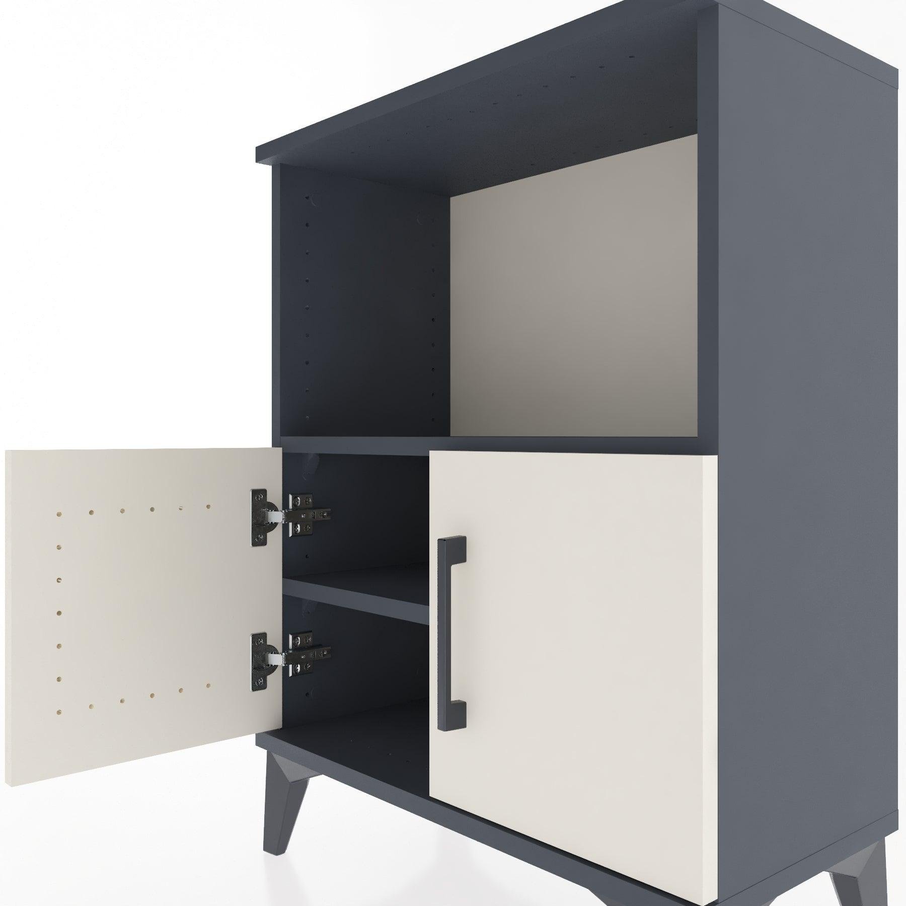 Woodntry Modular Nightstand Anthracite 60x30x68 cm with Cover and Shelf KR12-2