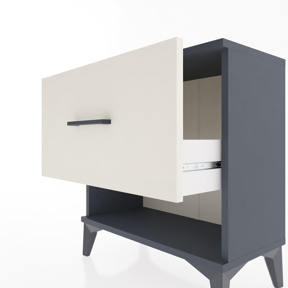Woodntry Modular Nightstand Anthracite 60x30x52 cm with Drawers and Shelves CR12-2