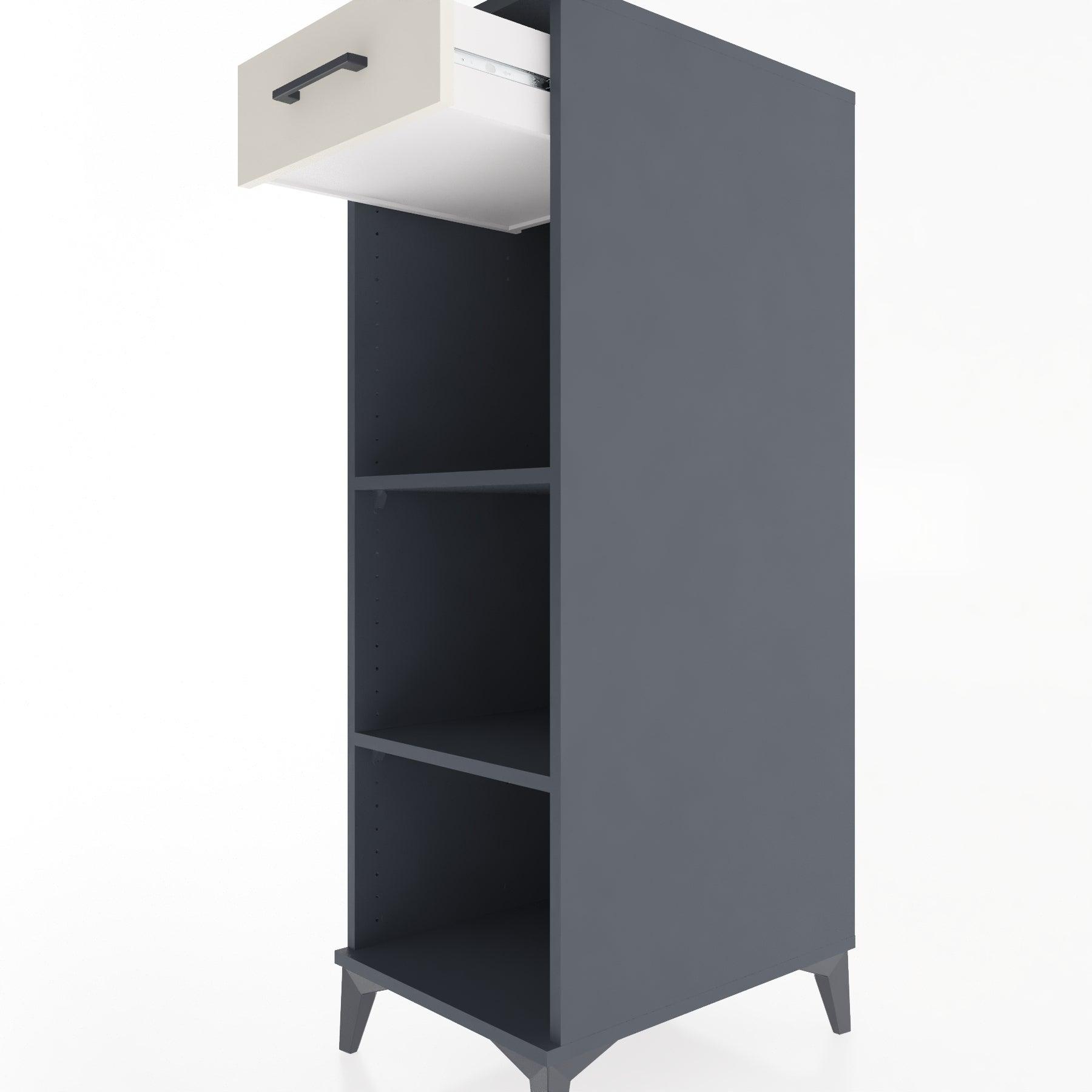 Woodntry Modular Cabinet Anthracite 44x30x122 cm with Drawers and Shelves CR112-2