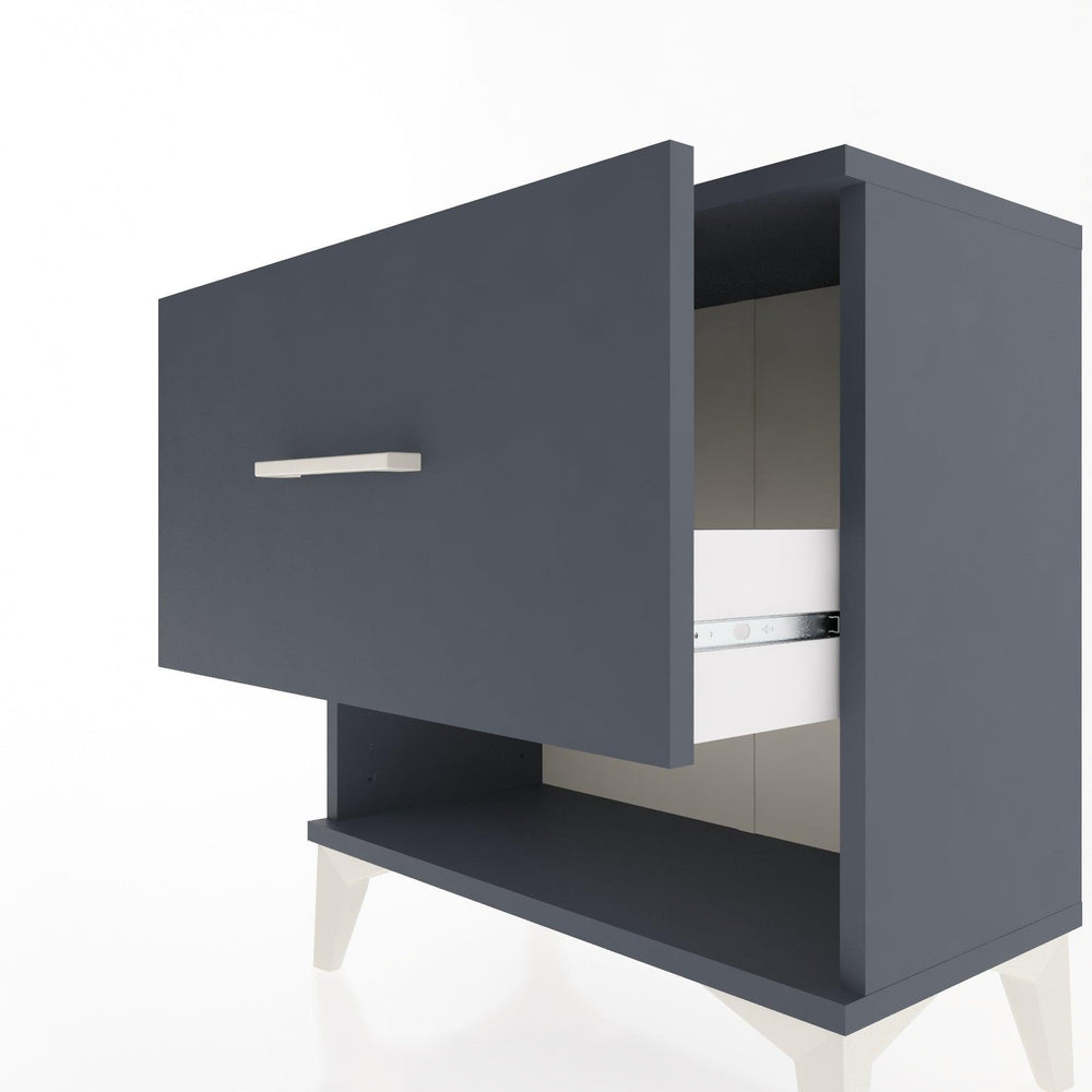 Woodntry Modular Nightstand Anthracite 60x30x52 cm with Drawers and Shelves CR12-2