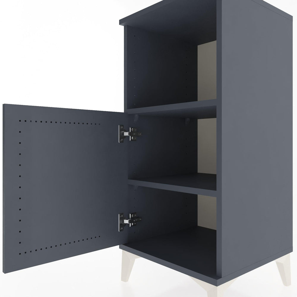 Woodntry Modular Nightstand Anthracite 44x44x84 cm with Cover and Shelf KR34-2