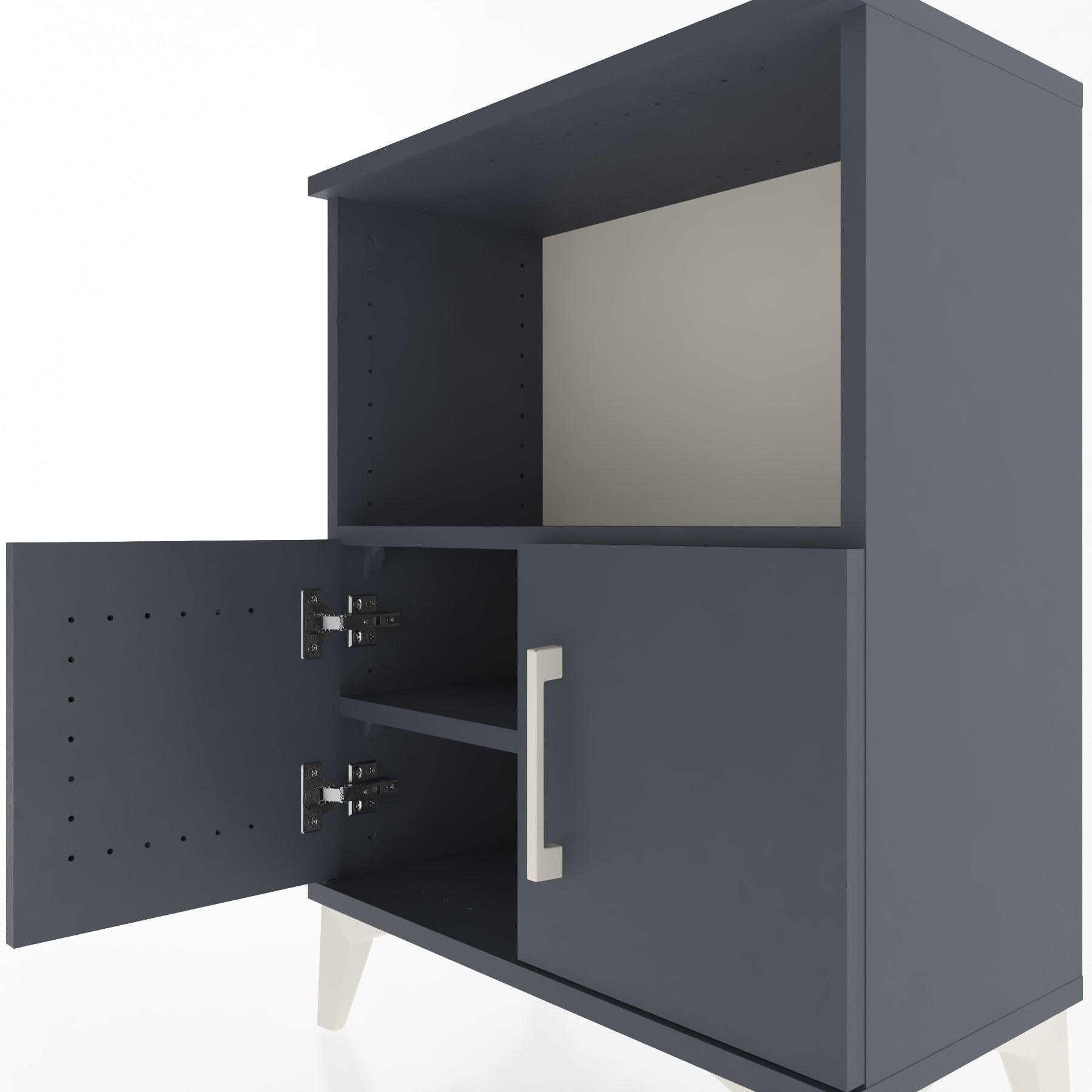 Woodntry Modular Nightstand Anthracite 60x30x68 cm with Cover and Shelf KR12-2