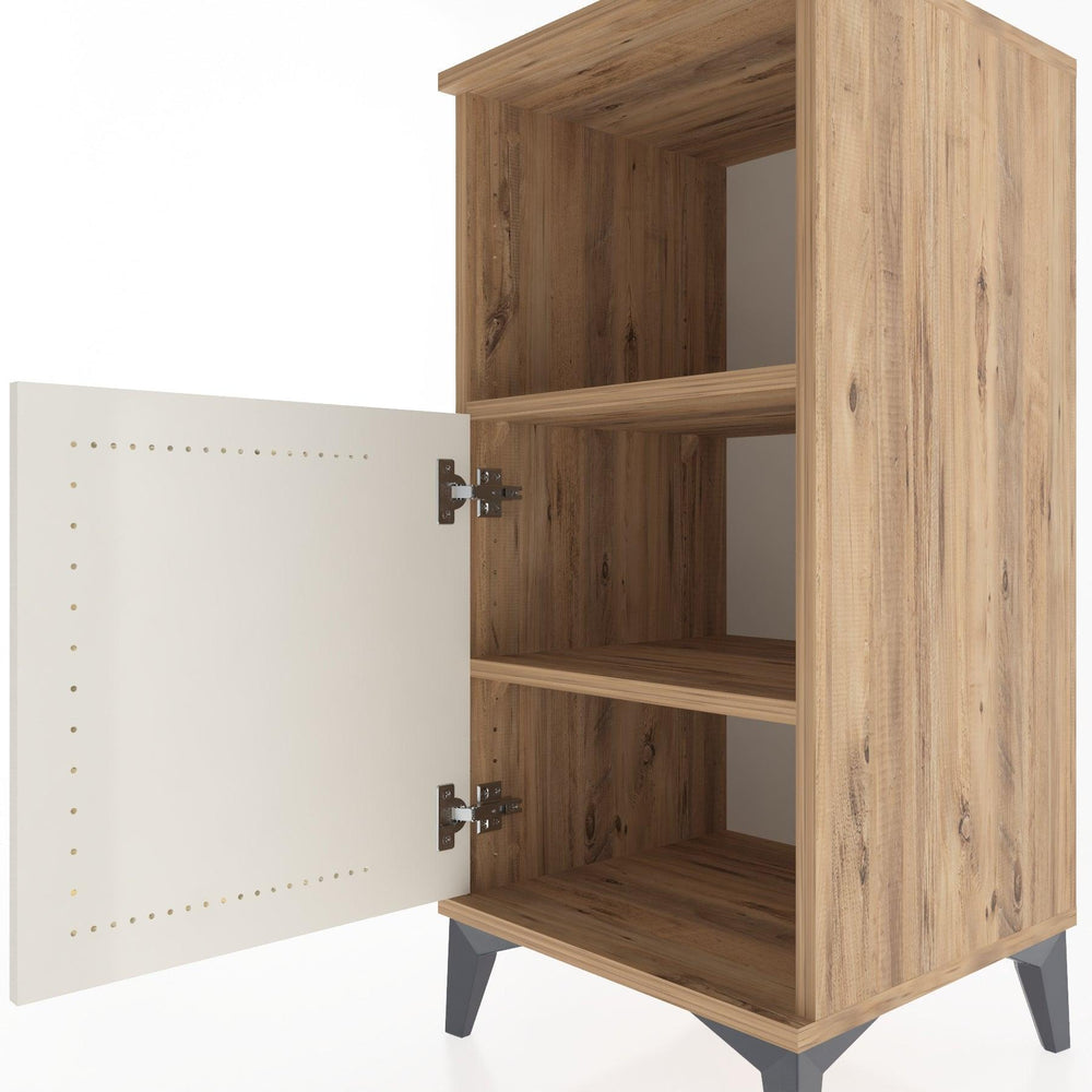 Woodntry Modular Nightstand Pine 44x44x84 cm with Cover and Shelf KR34-3