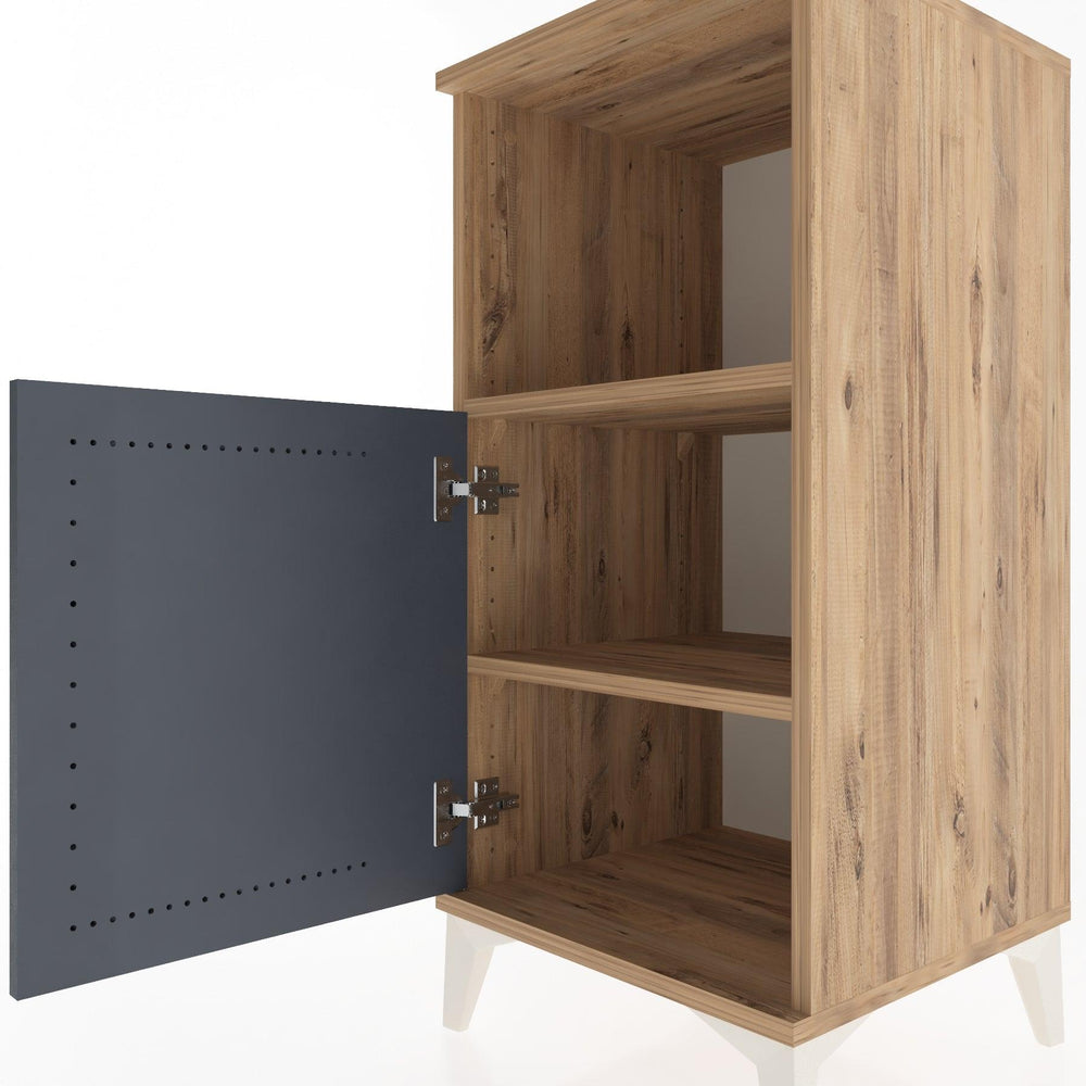 Woodntry Modular Nightstand Pine 44x44x84 cm with Cover and Shelf KR34-3