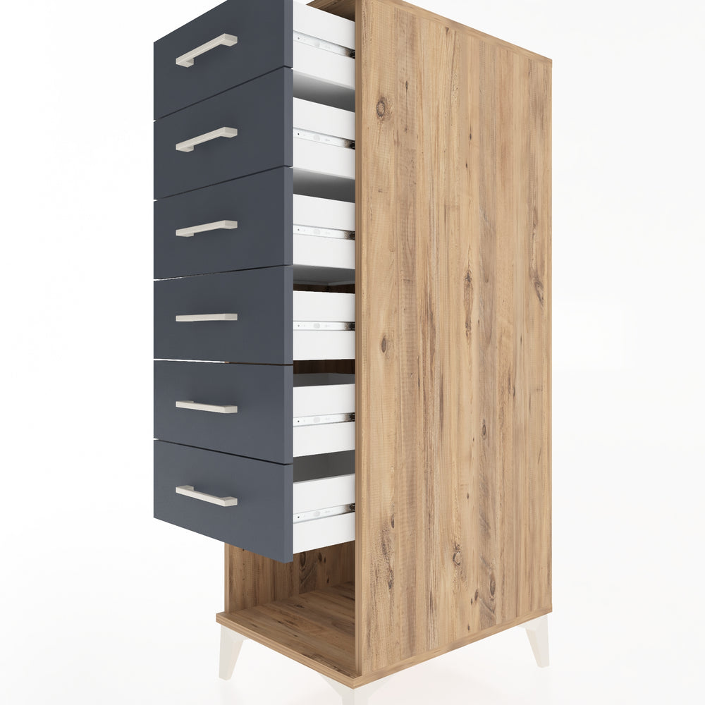 Woodntry Modular Cabinet Pine 44x59x122 cm with Drawers and Shelves CR62-3