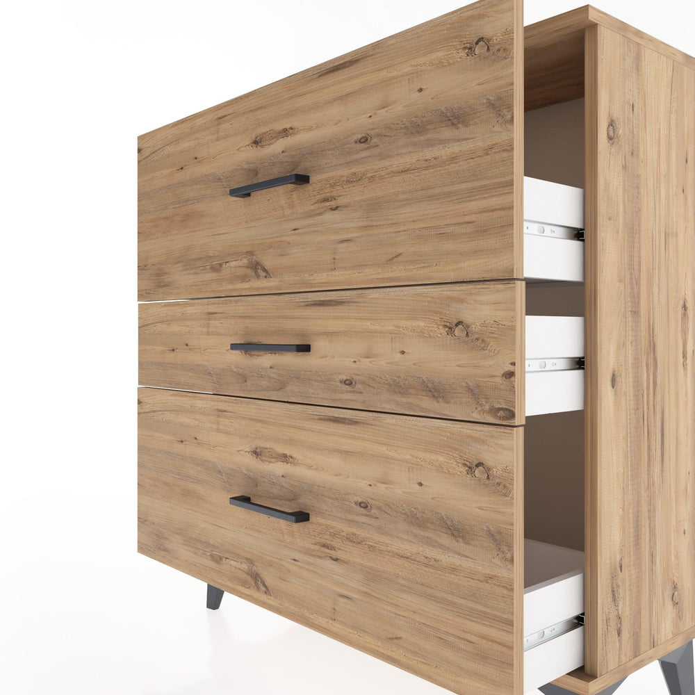 Woodntry Modüler Şifonyer Çam 88x30x84 cm Çekmeceli C12-3