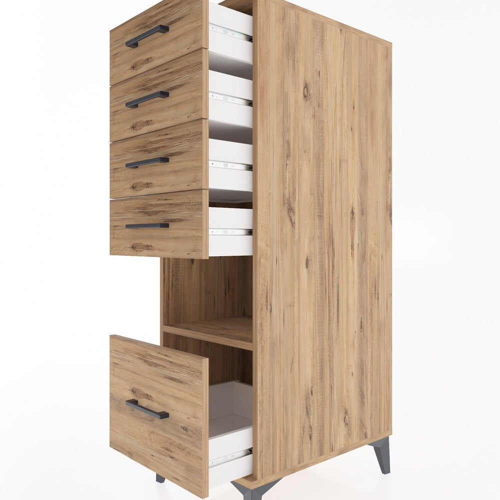 Woodntry Modular Cabinet Pine 44x30x122 cm with Drawers and Shelves CR12-3