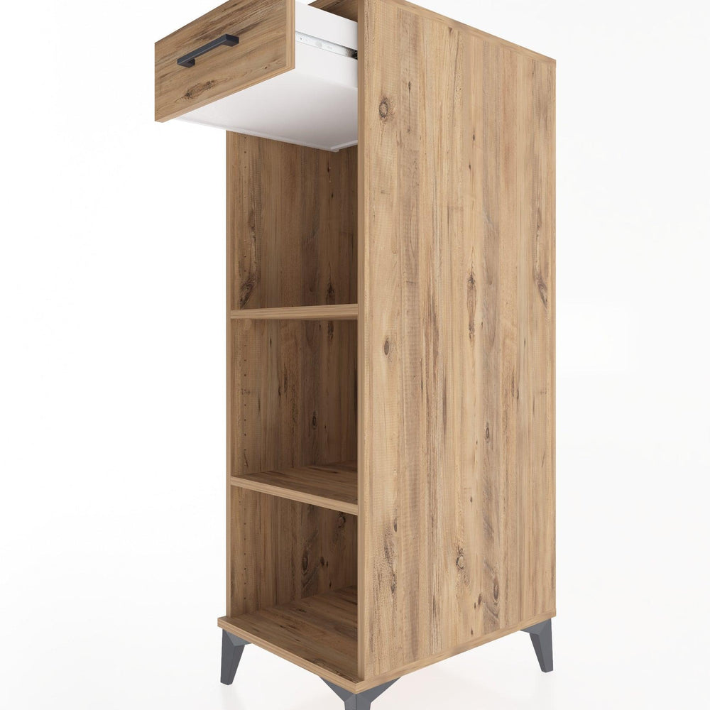 Woodntry Modüler Dolap Çam 44x30x122 cm Çekmeceli ve Raflı CR112-3