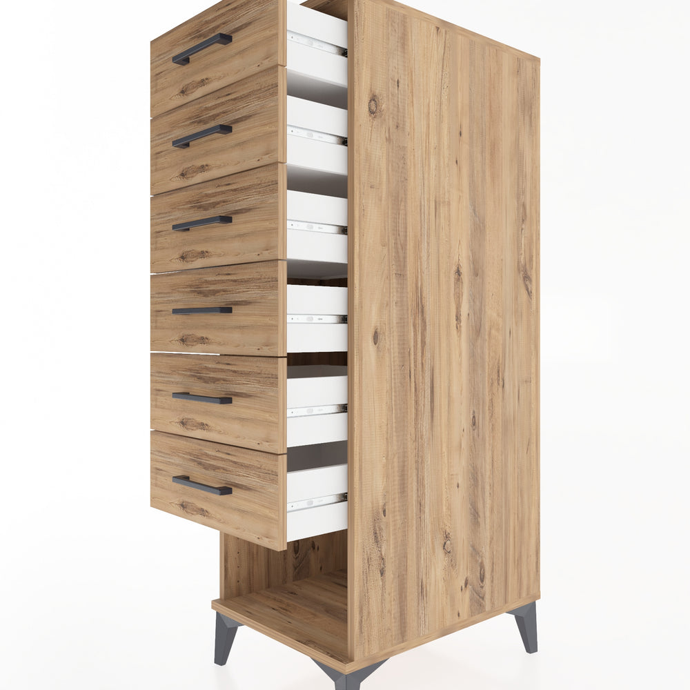 Woodntry Modular Cabinet Pine 44x59x122 cm with Drawers and Shelves CR62-3