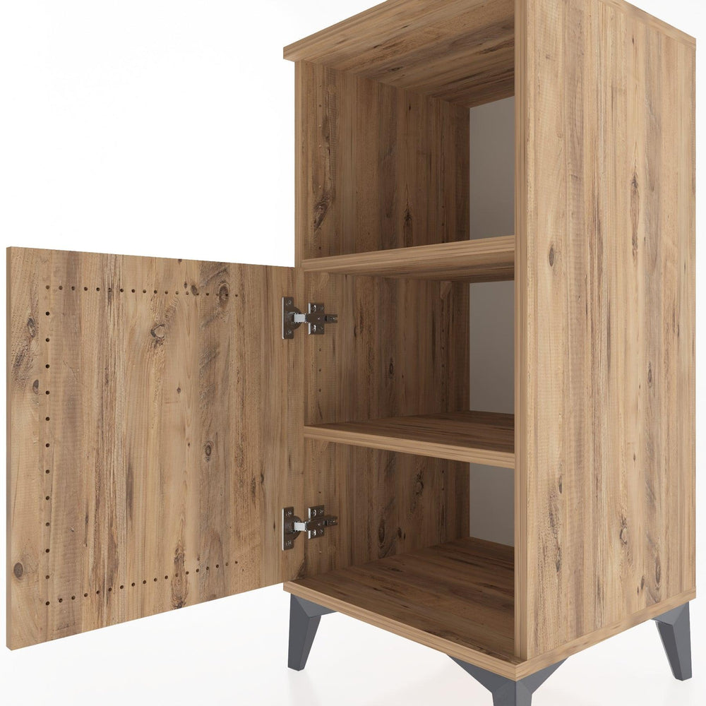 Woodntry Modular Nightstand Pine 44x44x84 cm with Cover and Shelf KR34-3