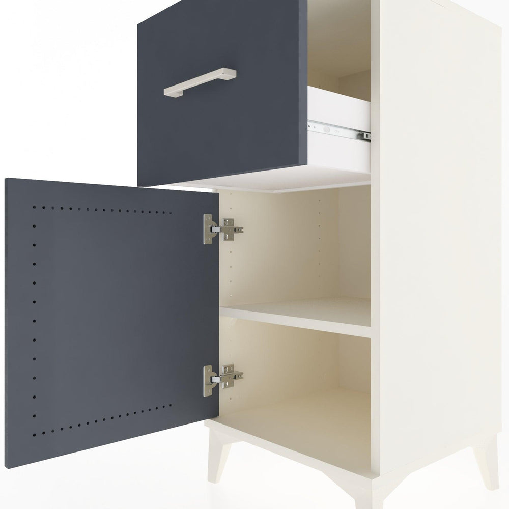 Woodntry Modular Nightstand Moonstone 44x44x84 cm with Cover and Drawer KC35-1