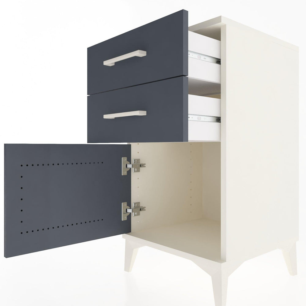 Woodntry Modular Nightstand Moonstone 44x44x68 cm with Cover and Drawer KC13-1