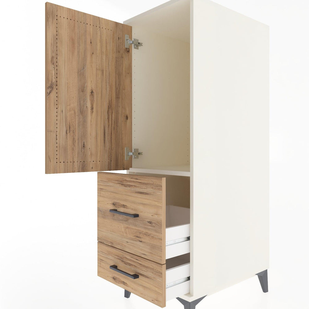 Woodntry Modular Cabinet Moonstone 44x30x122 cm with Doors and Drawers KC13-1