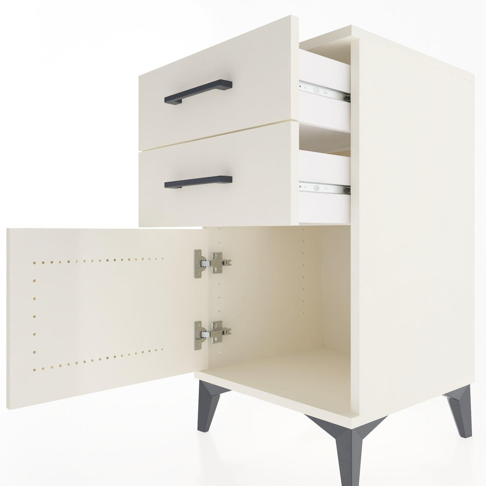 Woodntry Modular Nightstand Moonstone 44x44x68 cm with Cover and Drawer KC13-1