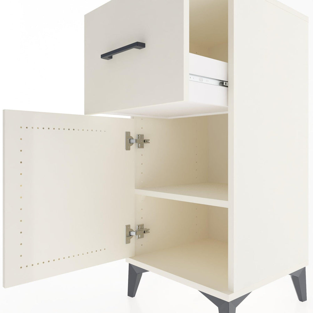 Woodntry Modular Nightstand Moonstone 44x44x84 cm with Cover and Drawer KC35-1