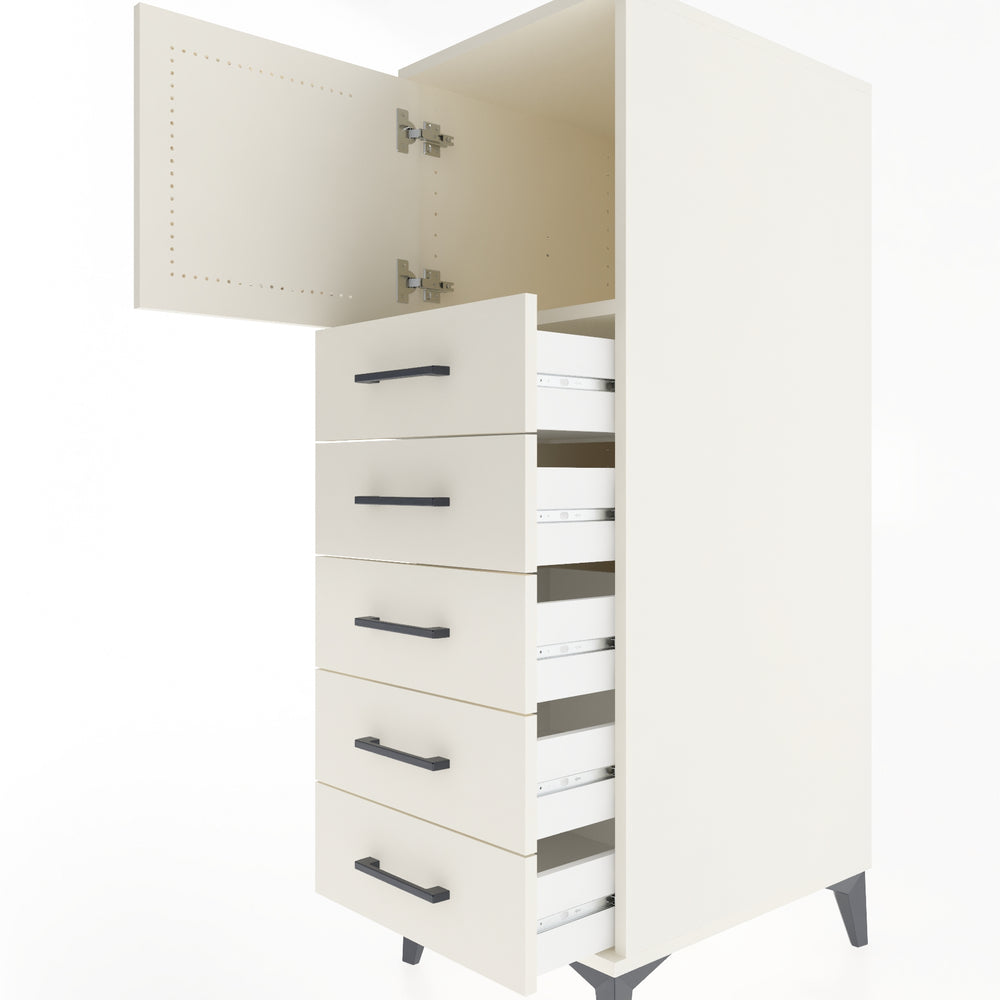 Woodntry Modular Cabinet Moonstone 44x59x122 cm with Doors and Drawers KC63-1