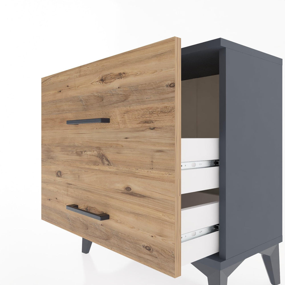 Woodntry Modular Nightstand Anthracite 60x30x52 cm Drawer C13-2