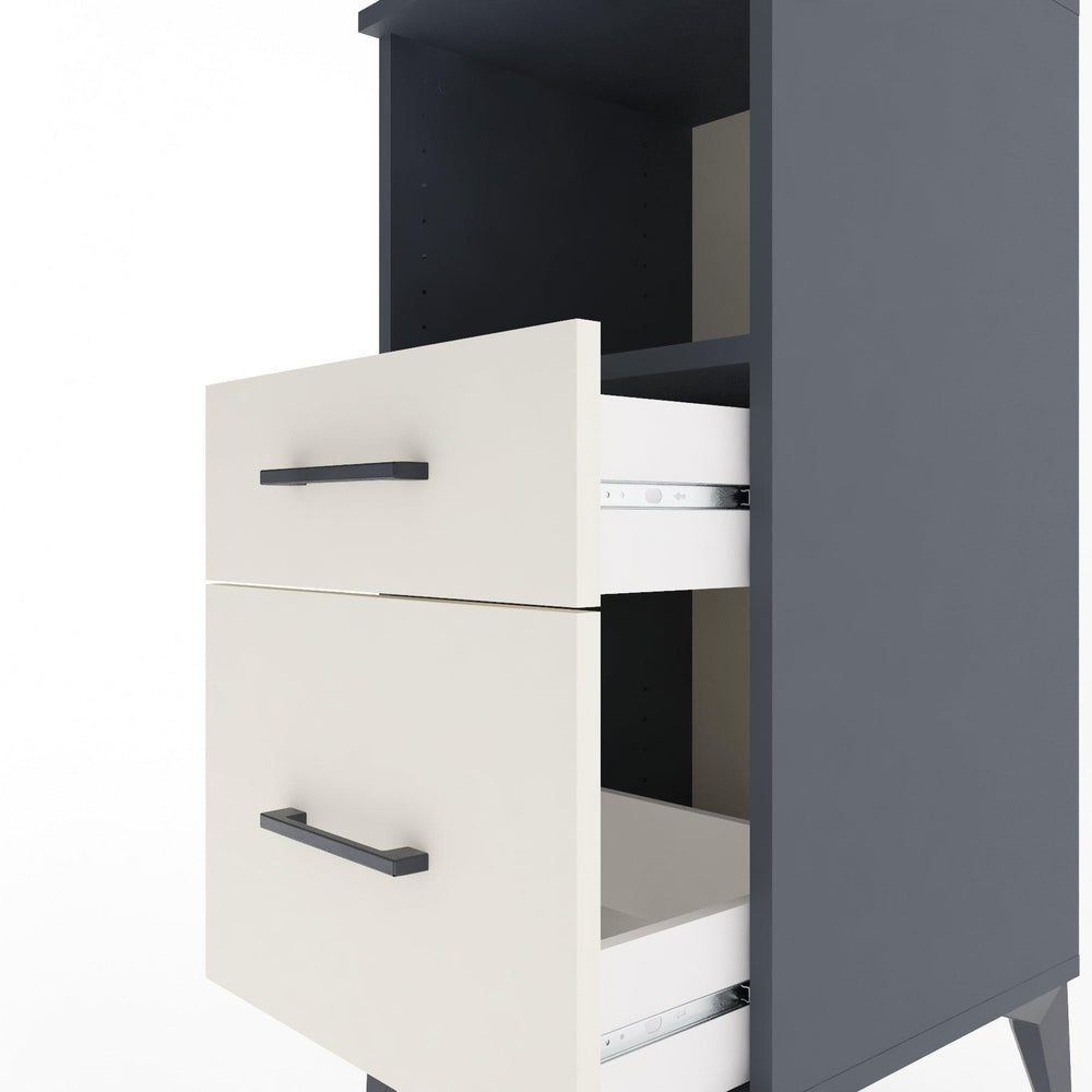 Woodntry Modular Nightstand Anthracite 44x44x84 cm with Drawers and Shelves CR13-2