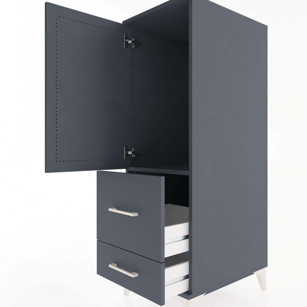 Woodntry Modular Cabinet Anthracite 44x30x122 cm with Doors and Drawers KC13-2