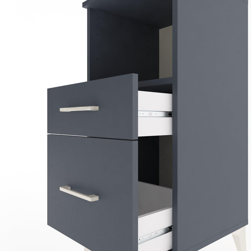 Woodntry Modular Nightstand Anthracite 44x44x84 cm with Drawers and Shelves CR13-2