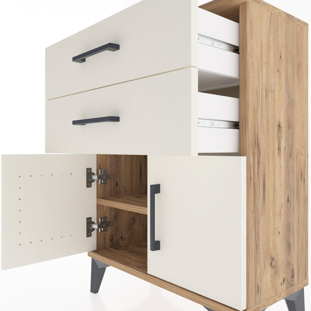 Woodntry Modular Nightstand Pine 60x30x68 cm with Cover and Drawer KC13-3