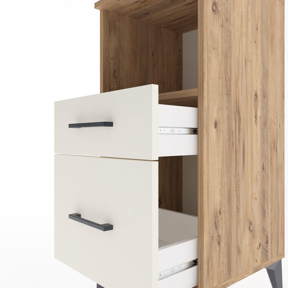 Woodntry Modular Nightstand Pine 44x44x84 cm with Drawers and Shelves CR13-3
