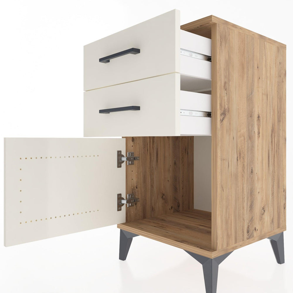 Woodntry Modular Nightstand Pine 44x44x68 cm with Cover and Drawer KC13-3