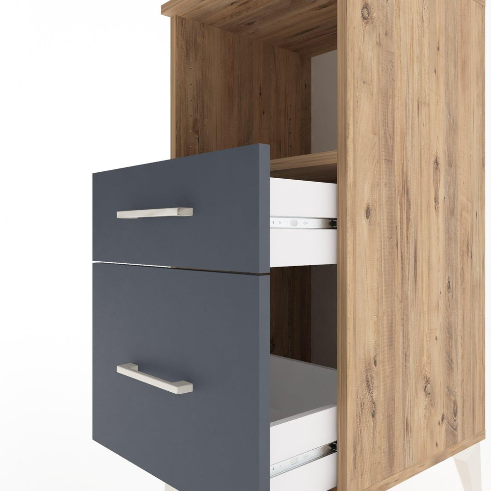 Woodntry Modular Nightstand Pine 44x44x84 cm with Drawers and Shelves CR13-3