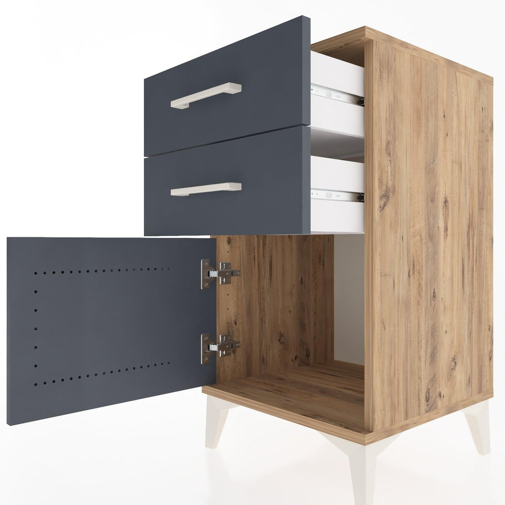 Woodntry Modular Nightstand Pine 44x44x68 cm with Cover and Drawer KC13-3