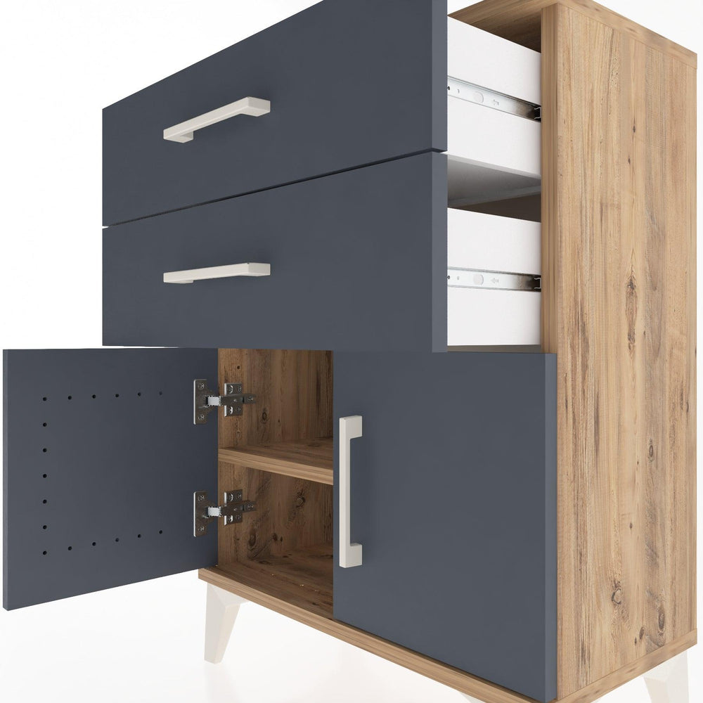 Woodntry Modular Nightstand Pine 60x30x68 cm with Cover and Drawer KC13-3