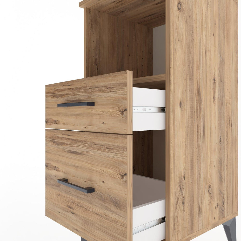 Woodntry Modular Nightstand Pine 44x44x84 cm with Drawers and Shelves CR13-3
