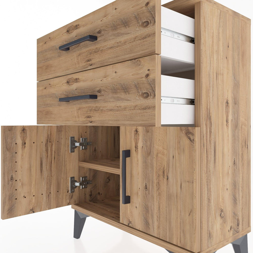 Woodntry Modular Nightstand Pine 60x30x68 cm with Cover and Drawer KC13-3