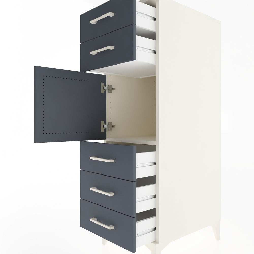 Woodntry Modular Cabinet Moonstone 44x59x122 cm with Doors and Drawers KC64-1