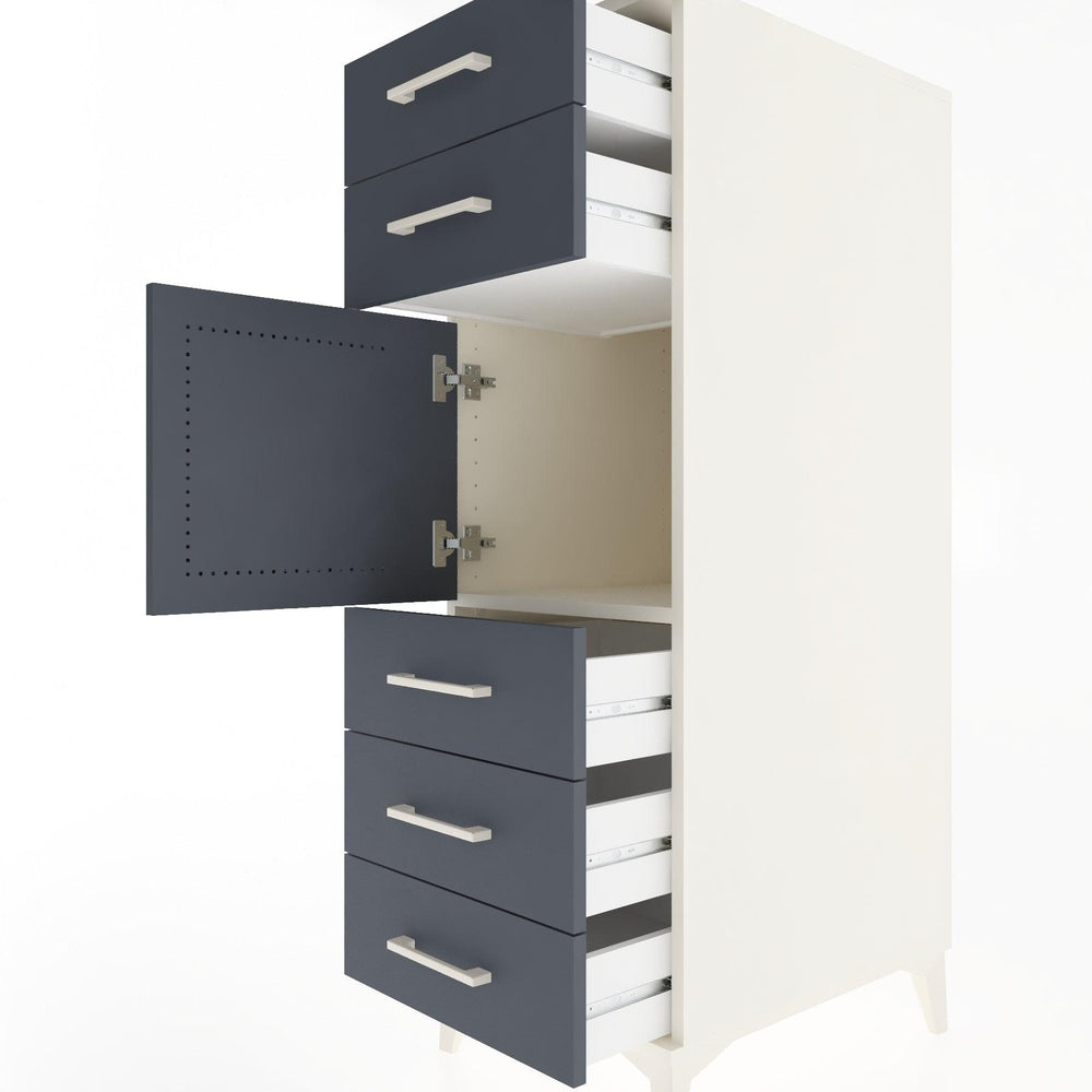 Woodntry Modular Cabinet Moonstone 44x30x122 cm with Doors and Drawers KC64-1