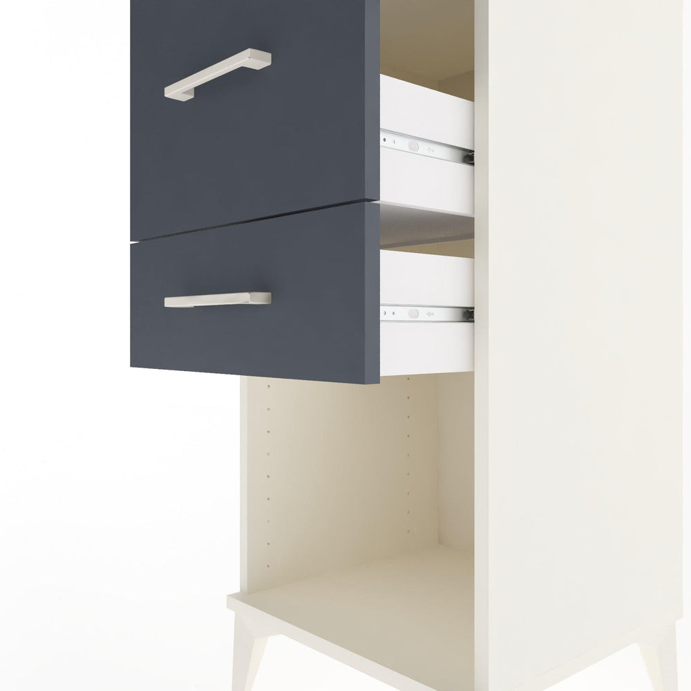 Woodntry Modular Nightstand Moonstone 44x44x84 cm with Drawer and Shelf CR14-1