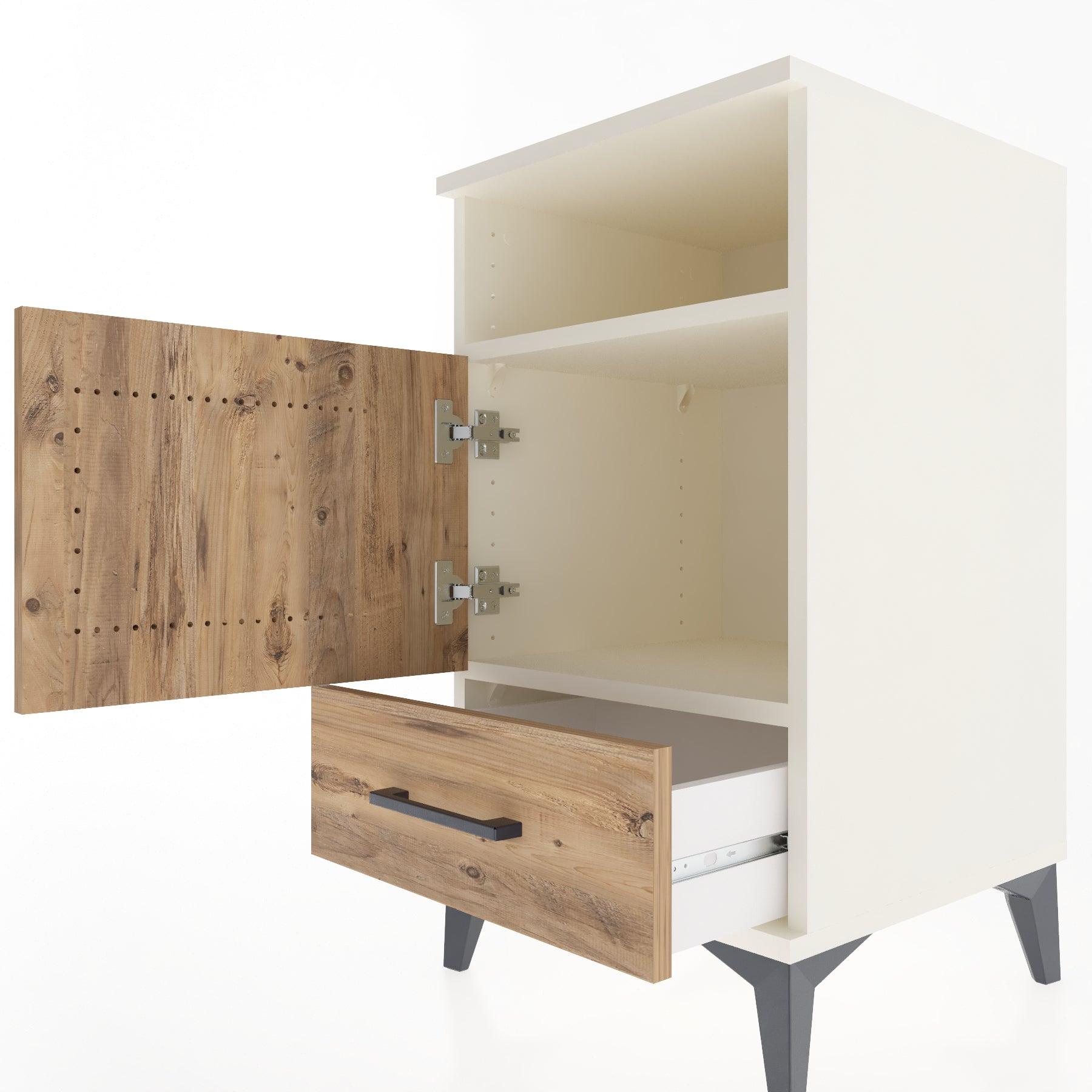 Woodntry Modular Nightstand Moonstone 44x44x68 cm Functional F14-1