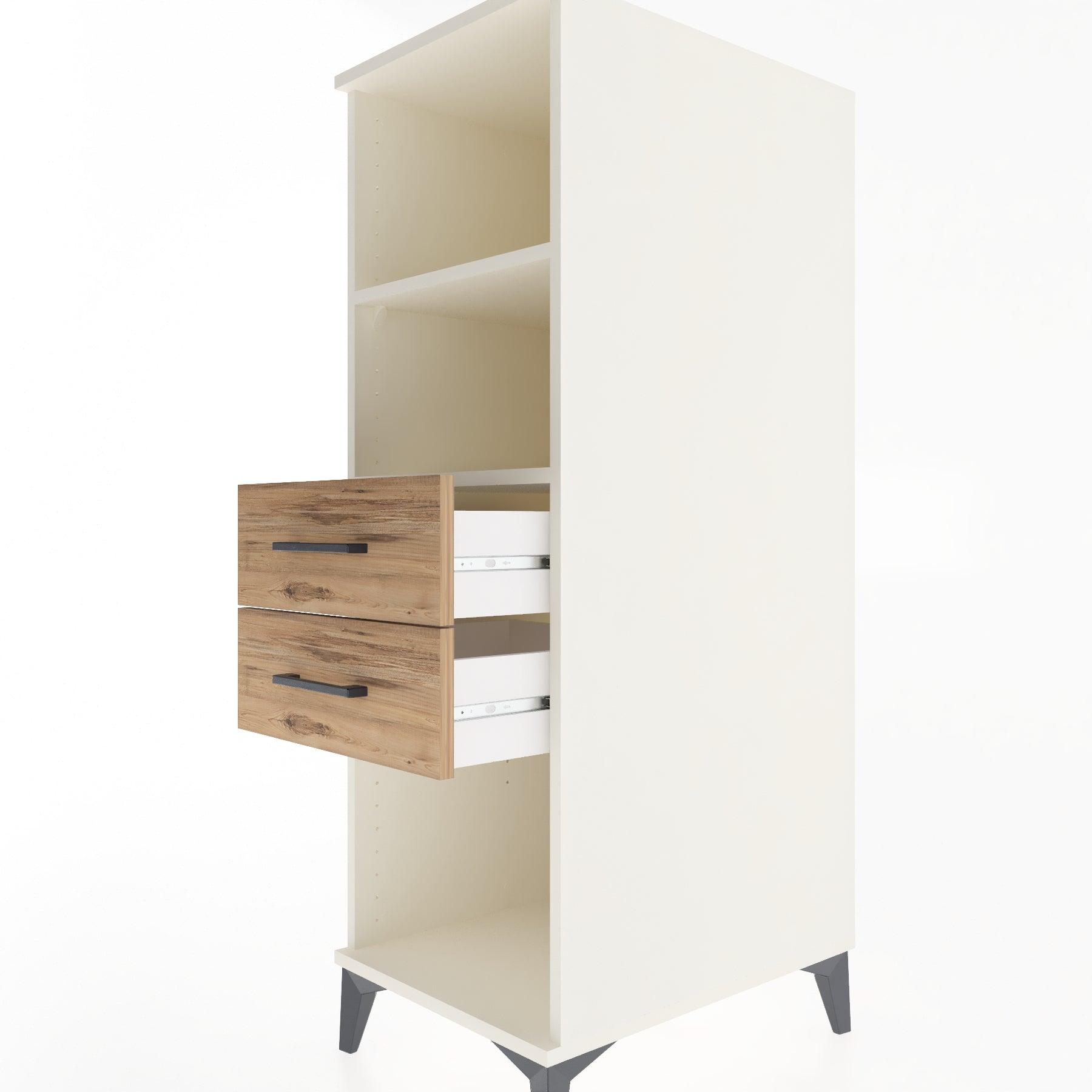 Woodntry Modular Cabinet Moonstone 44x59x122 cm with Drawers and Shelves CR114-1
