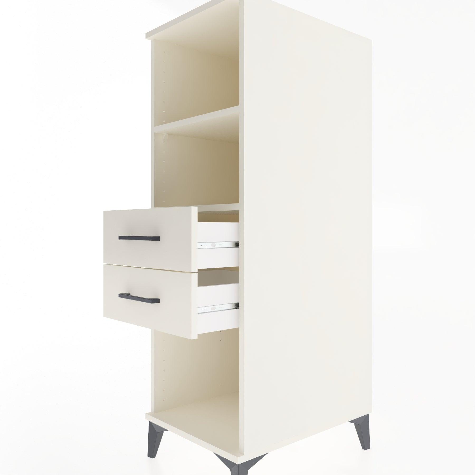 Woodntry Modular Cabinet Moonstone 44x59x122 cm with Drawers and Shelves CR114-1