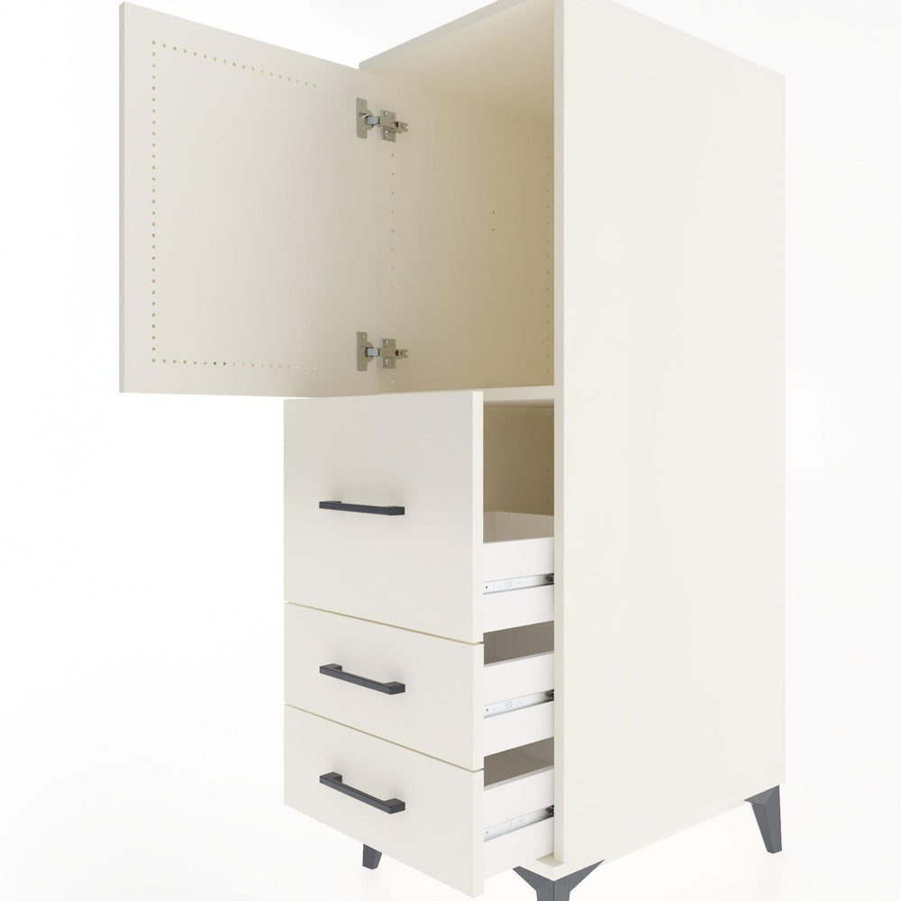 Woodntry Modüler Dolap Aytaşı 44x59x122 cm Kapaklı ve Çekmeceli KC14-1